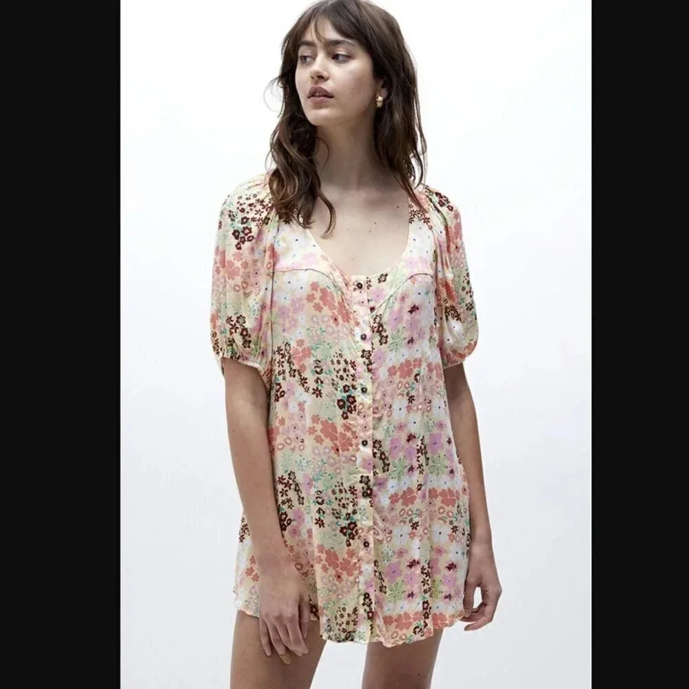 Free People Callie Printed Tunic Dress